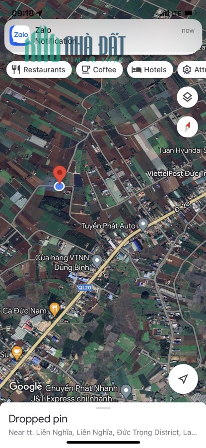 Bán lô đất đường Quốc Lộ 20, Thị Trấn Liên Nghĩa, Đức Trọng, Lâm Đồng;