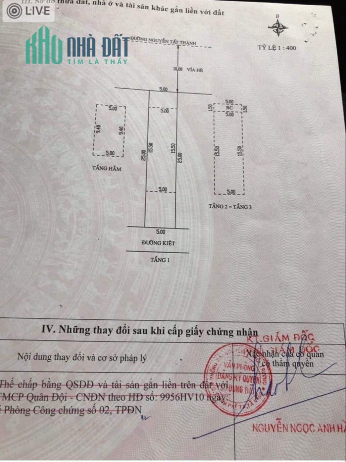 Bán Nhà 3 Tầng MT Nguyễn Tất Thành