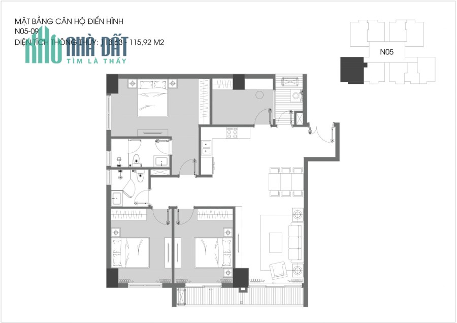 Chỉ còn duy nhất căn góc 3PN +1 tòa N05 view phố Phú Hựu chung cư Berriver giá HĐ 4.976 tỷ