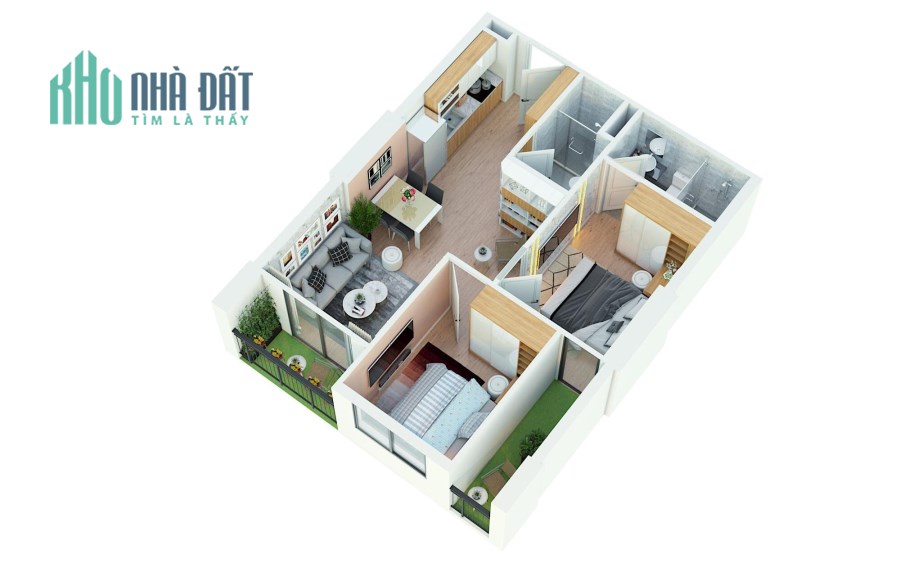 Căn hộ bên sông Vina2 Panorama sổ lâu dài 1.1 tỷ 2PN 58m2