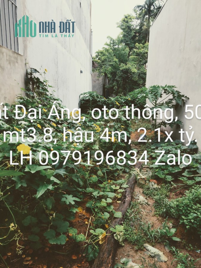 50M ĐẤT ĐẠI ÁNG, NGÕ OTO THÔNG, MT3.8, HẬU 4M, GIÁ 2.1X , CÁCH OTO TRÁNH 10M