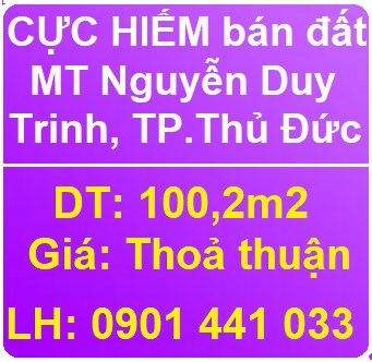 CỰC HIẾM bán đất mặt tiền Nguyễn Duy Trinh, P.Long Trường, TP.Thủ Đức, sổ đầy đủ, 0901441033