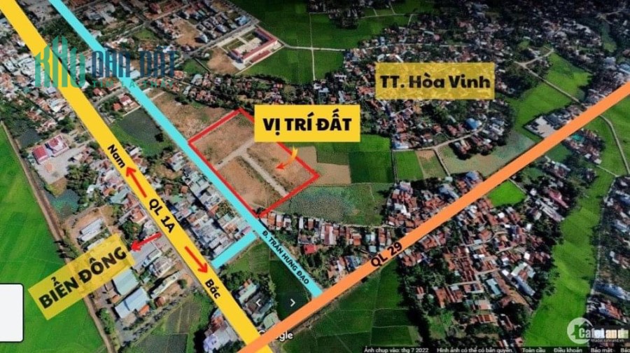 Bán đất thổ cư tại Hòa Vinh, Đông Hòa, thuộc khu kinh tế nam Phú Yên.