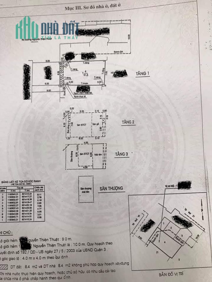 Giảm 1 Tỷ Nguyễn Thiện Thuật 4 tầng MT 7M, 20M ra mặt đường ở ngay