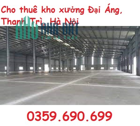 Chính chủ cho thuê mặt bằng và kho xưởng tại Đại Áng, Thanh Trì; 0359690699