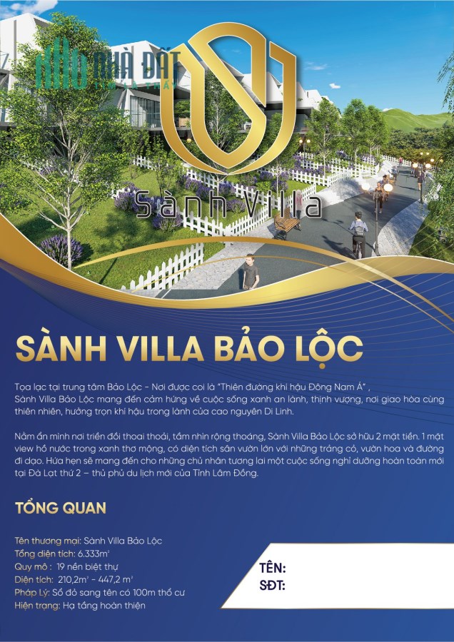 Bán Đất nền giá F0 Sành Villa Bảo Lộc, Sổ đỏ, Săn mây, Sang tên trong ngày