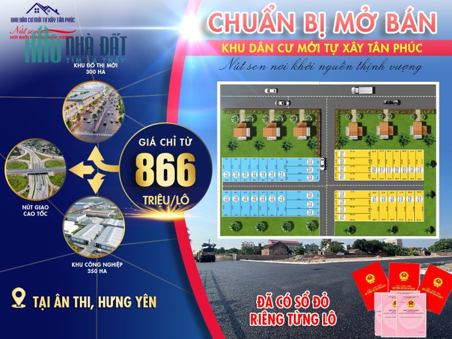 Nút giao cao Tân Phúc Hà Nội Hải Phong giá chỉ từ 866tr/lô bao gồm toàn bộ chi phí chuyển nhượng.