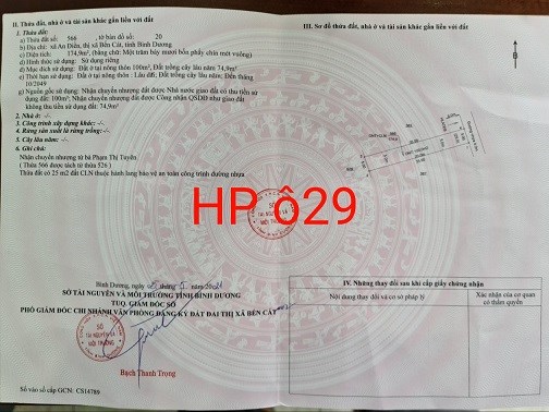 Bán đất vị trí đẹp tại Bến Cát, Bình Dương; 1,9tỷ; 0948642678