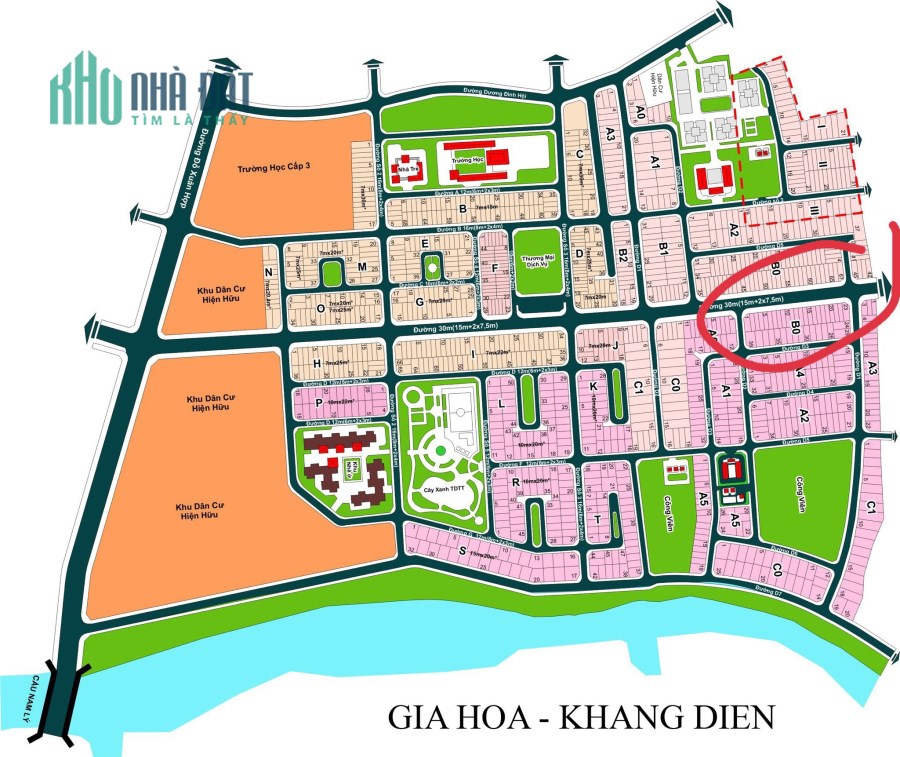 Lô đất mặt tiền đường 3 khu dân cư khang điền phước long B, DT 150m vị trí đẹp trục chính