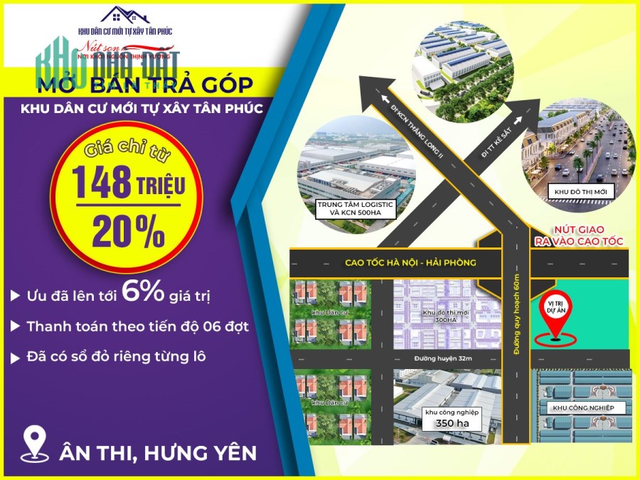 Đầu tư lướt sóng khi chỉ bỏ ra 20% giá trị lô đất trong lòng khu công nghiệp lớn nhất Hưng Yên