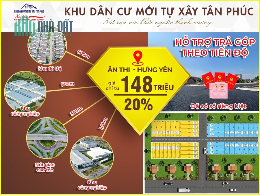 Hỗ trợ trả góp 0% khi mua đất ven khu đô thị tại Hưng Yên