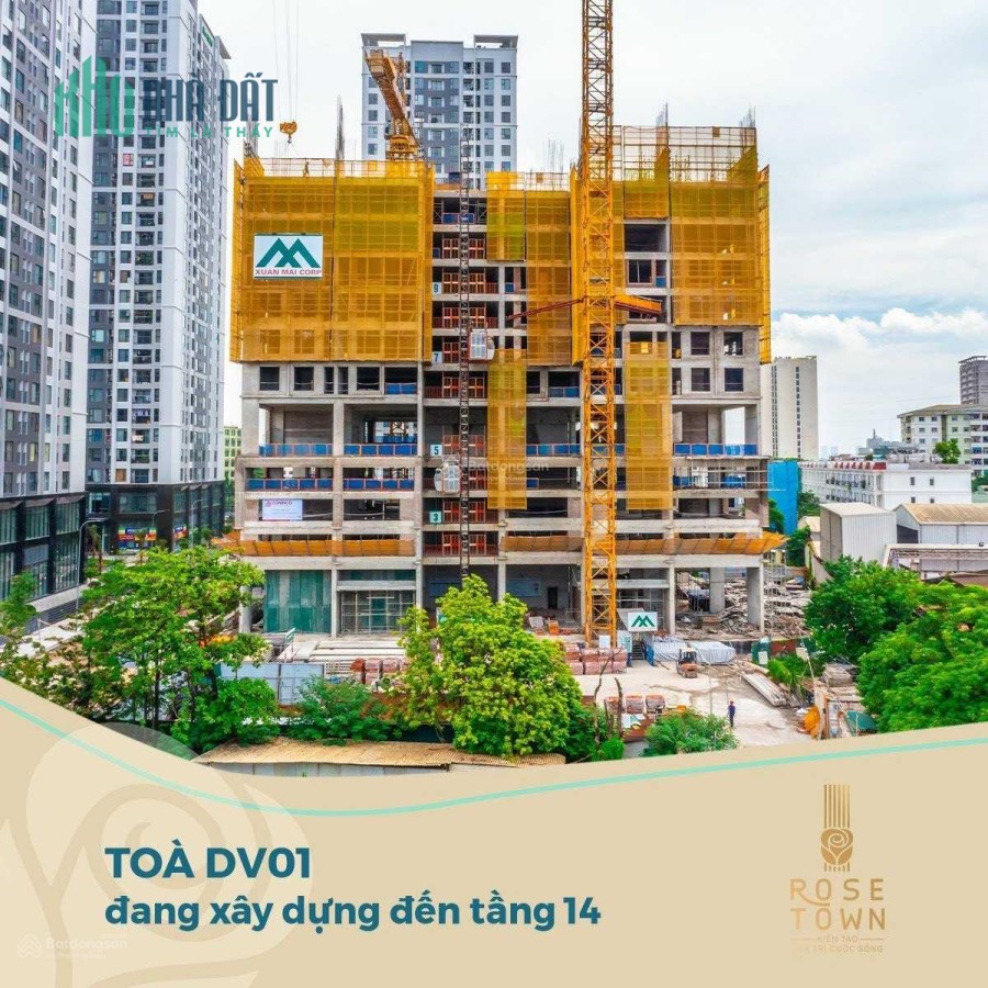Ra hàng quỹ căn hoa hậu tòa DV01 Rose Town, căn hộ cao cấp giá từ 39tr/m2 chiết khấu 7%