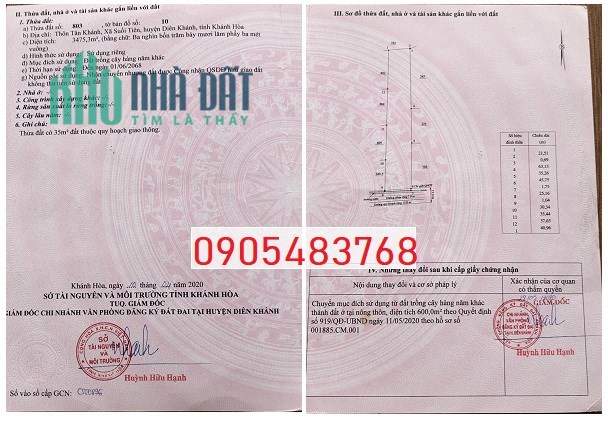 Bán đất vị trí đẹp tại Suối Tiên, Diên Khánh, 4tr/m2; 0905483768