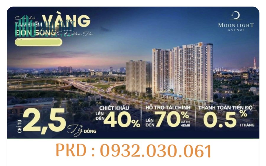 Moonlight Avenue Thủ Đức chiết khấu lên tới 40% , Chỉ từ 68tr/m2 0932030061