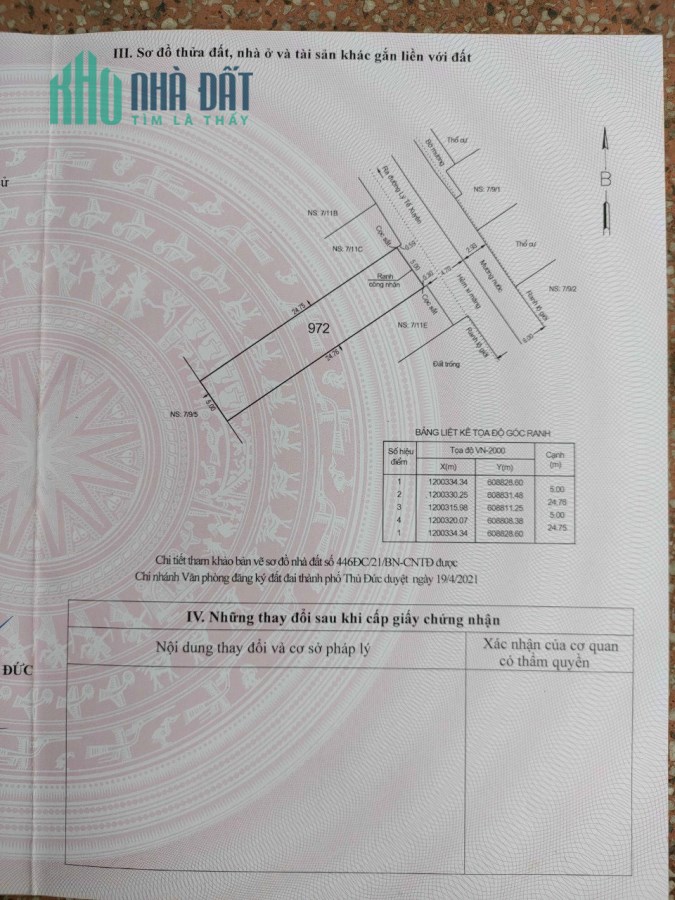 Bán lô đất đường Lý Tế Xuyên, Linh Đông, Thủ Đức 6,75 tỷ