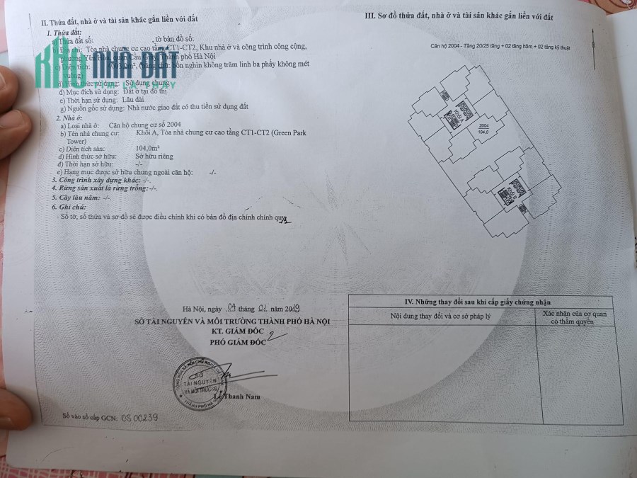 Căn hộ chung cư 104m2 tại  Dương Đình Nghệ, view công viên Cầu Giấy siêu đẹp