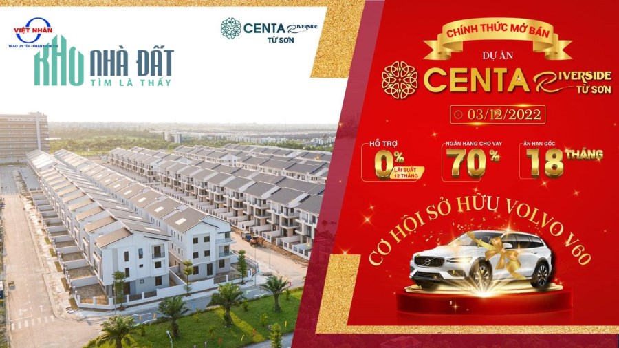 CHÍNH THỨC MỞ BÁN
CENTA RIVERSIDE TỪ SƠN - Tuyệt tác kiêu hãnh ven sông giữa Đại đô Thị VSIP Bắc