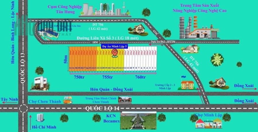 SỈ LẺ 30 NỀN ĐẤT MẶT TIỀN THỊ XÃ CHƠN THÀNH.