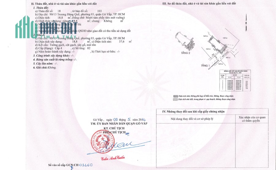 Chính chủ bán nhà tại Đường Trương Đăng Quế, Phường 3, Gò Vấp, Diện tích 22m2 Giá 2.5 tỷ