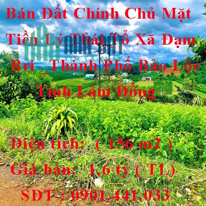 Bán Đất Chính Chủ Mặt Tiền Lý Thái Tổ _View Đẹp _ 1,6 Tỷ