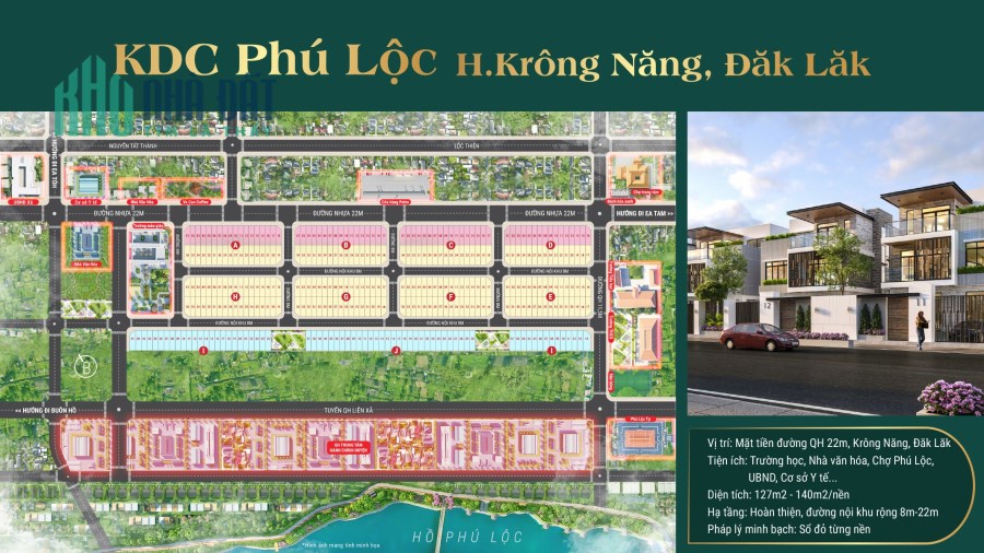 ĐỪNG BỎ LỠ LÔ ĐẤT VÀNG VEN HỒ TUYỆT ĐẸP TẠI TRUNG TÂM HÀNH CHÍNH KRÔNG NĂNG ĐĂK LĂ