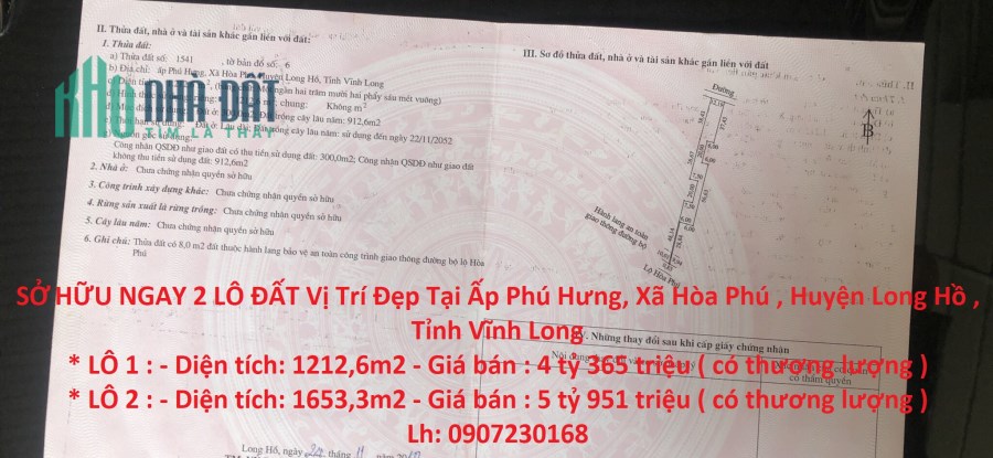 SỞ HỮU NGAY 2 LÔ ĐẤT Vị Trí Đẹp Tại Tỉnh Vĩnh Long