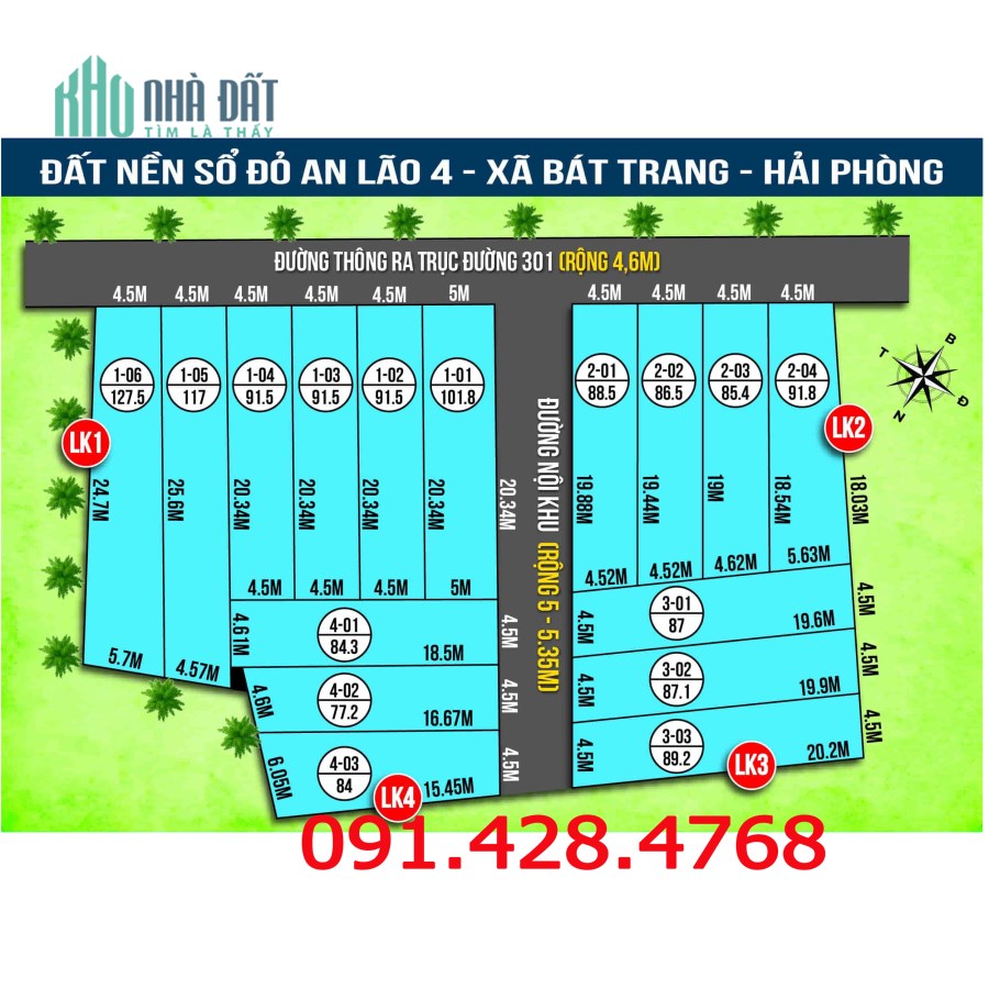 Bán lô đất nền sổ đỏ  tiềm năng kcn Tràng Duệ