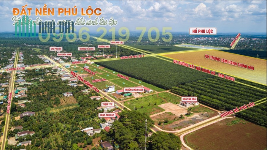 Cơ hội đầu tư đất nền pháp lý chuẩn cuối năm 2022 tại Đăk Lăk, KDC Phú Lộc, chỉ 8xx triệu.