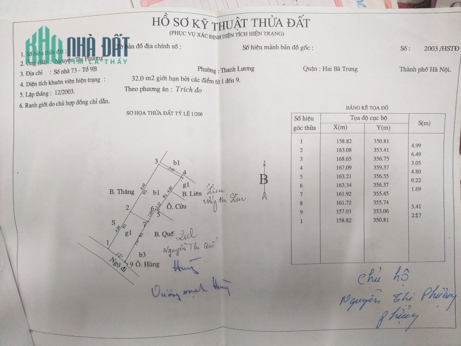 BÁN ĐẤT 148A NGÕ 184 TRẦN KHÁT CHÂN 32M NGÕ BA GÁC TRÁNH TIỆN CHO CHỦ ĐẦU TƯ XÂY MỚI GIÁ 2,65 TỶ