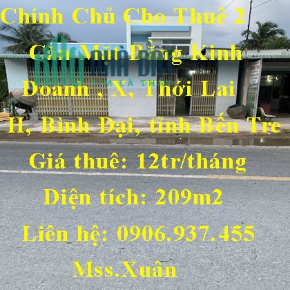 Chính Chủ Cho Thuê 2 Căn Mặt Bằng Kinh Doanh