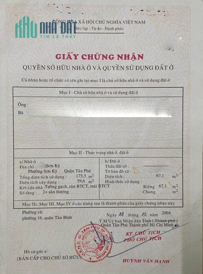 Gấp bán nhà Mặt tiền đường Đỗ Nhuận, Sơn Kỳ, Tân Phú. 4 tầng, chỉ 7.5 tỷ