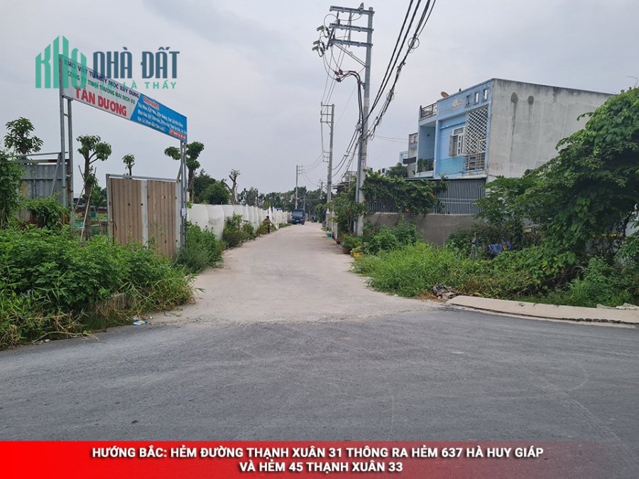 Đất bán KDC Thạnh Xuân 33- Quận 12  (100m2) chỉ 25tr/m2