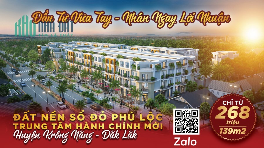 Đất nền sổ sẵn KDC Phú Lộc - Kênh đầu tư sinh lời vượt trội bật nhất Đắk Lắk