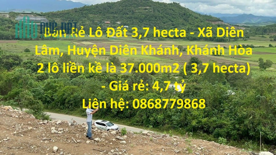 Bán Rẻ Lô Đất 3,7 hecta - Xã Diên Lâm, Huyện Diên Khánh, Khánh Hòa