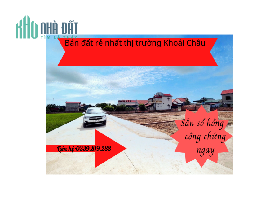 BÁN ĐẤT THỔ CƯ SẴN SỔ TẠI KHOÁI CHÂU HƯNG YÊN