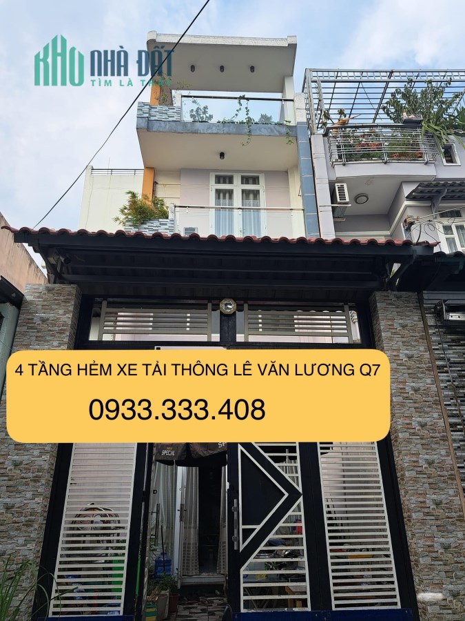 BÁN NHÀ GẦN 4 TẦNG GẦN 50M2 -NỞ HẬU - HẺM XE TẢI THÔNG -LÊ VĂN LƯƠNG QUẬN 7 -6 TỶ NHỈNH