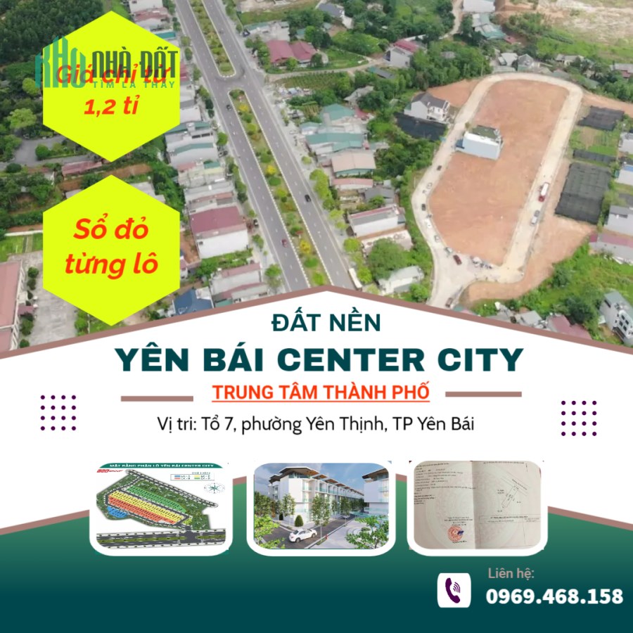 Đất nền sổ đỏ Trung tâm TP Yên Bái 0969468158