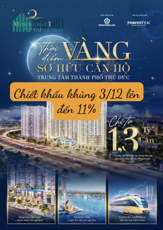 Giỏ hàng chính thức Moonlight Avenue giảm giá 50% - căn hộ Hưng Thịnh hot nhất trung tâm Thủ Đức