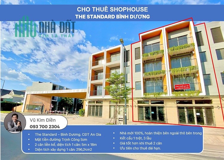 💥💥💥 Cho thuê giá tốt ShopHouse The Standard Tân Uyên, Bình Dương; 0937002304