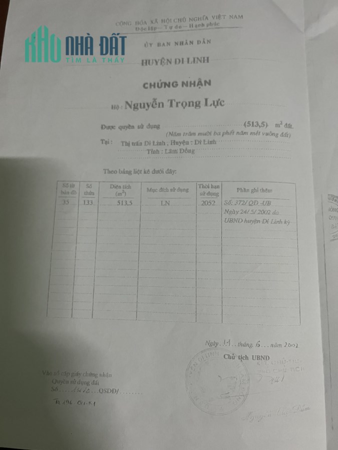Sở Hữu Ngay Lô Đất Đẹp Tại Thị Trấn Di Linh, Huyện Di Linh, Lâm Đồng