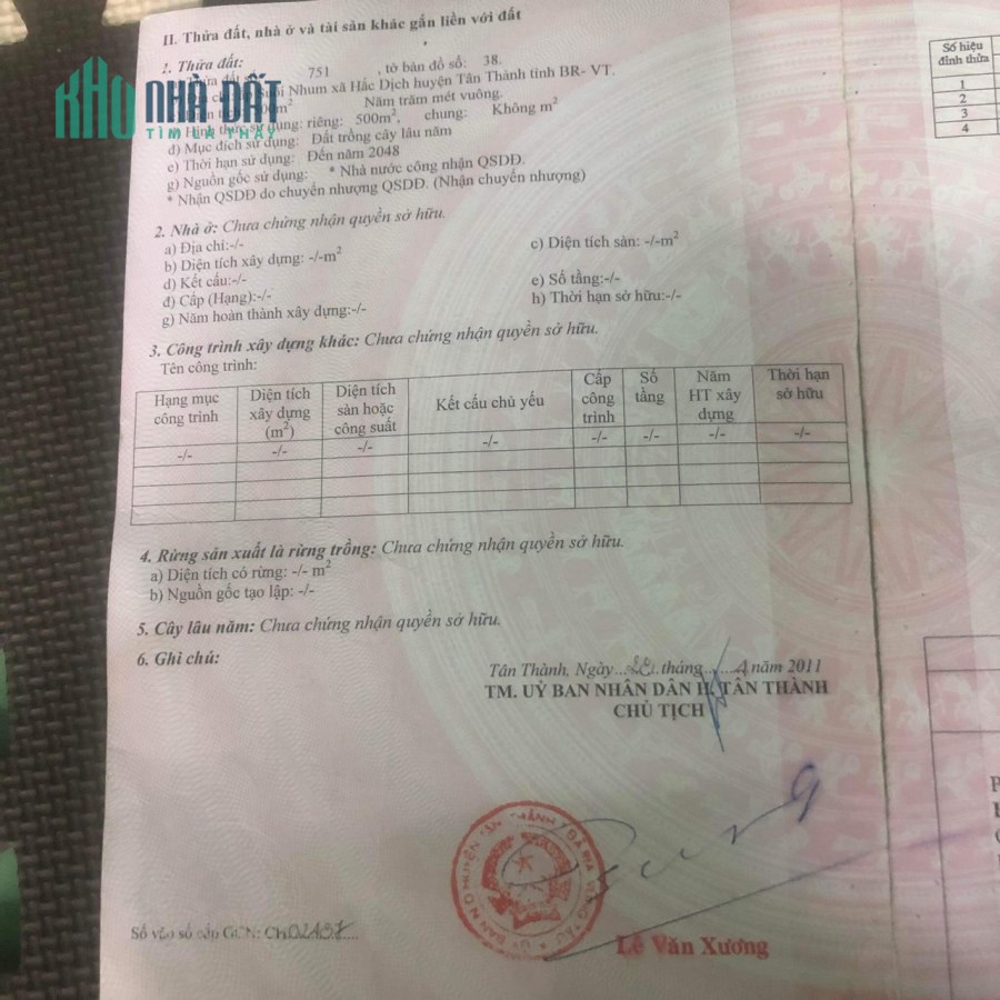HOT!HOT! CHÍNH CHỦ CẦN BÁN GẤP ĐẤT TẶNG NHÀ TẠI XÃ HẮC DỊCH