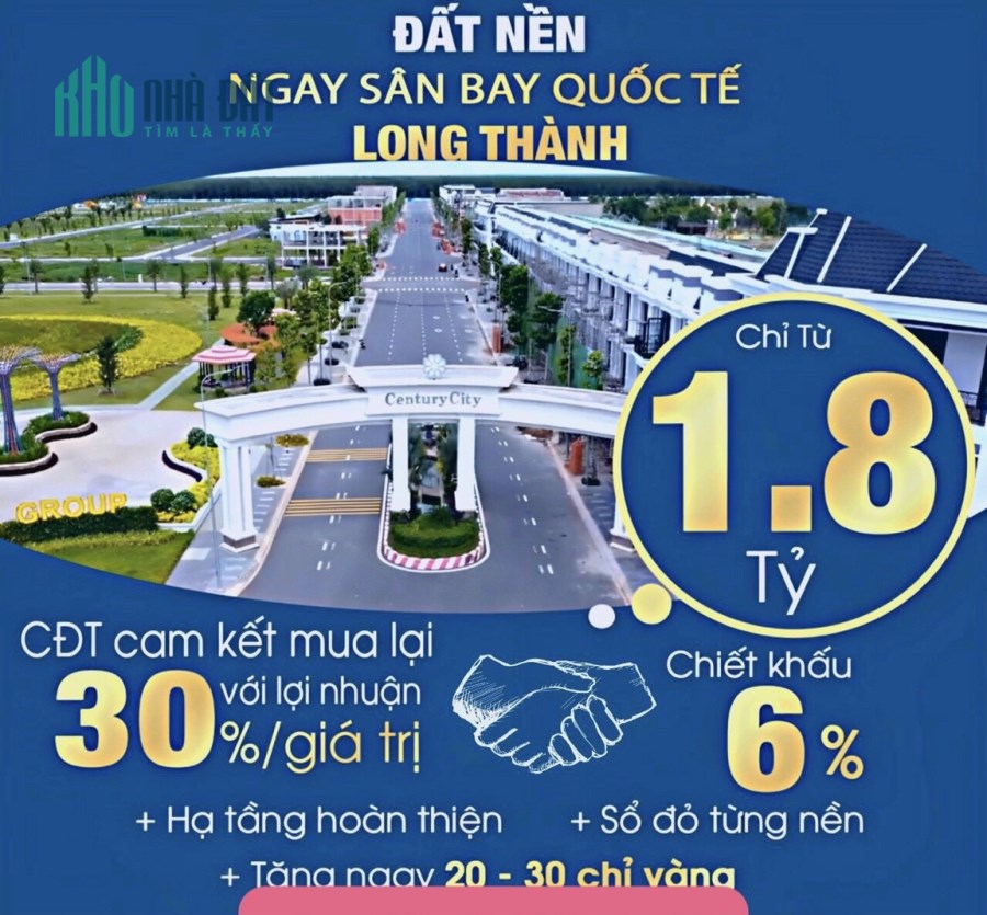 CENTURY CITY TÂM ĐIỂM KẾT NỐI ĐẦU TƯ SÂN BAY QUỐC TẾ LONG THÀNH