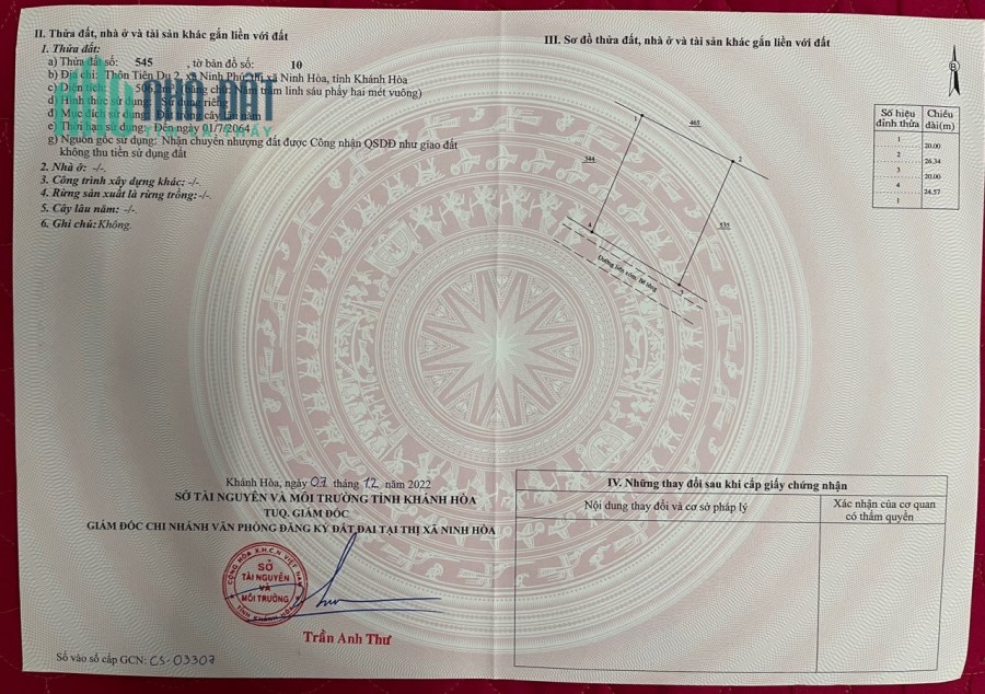BÁN ĐẤT NỀN TIÊN DU 2, NINH PHÚ, NINH HÒA, KHÁNH HÒA, GIÁ 2,8Tr/m2