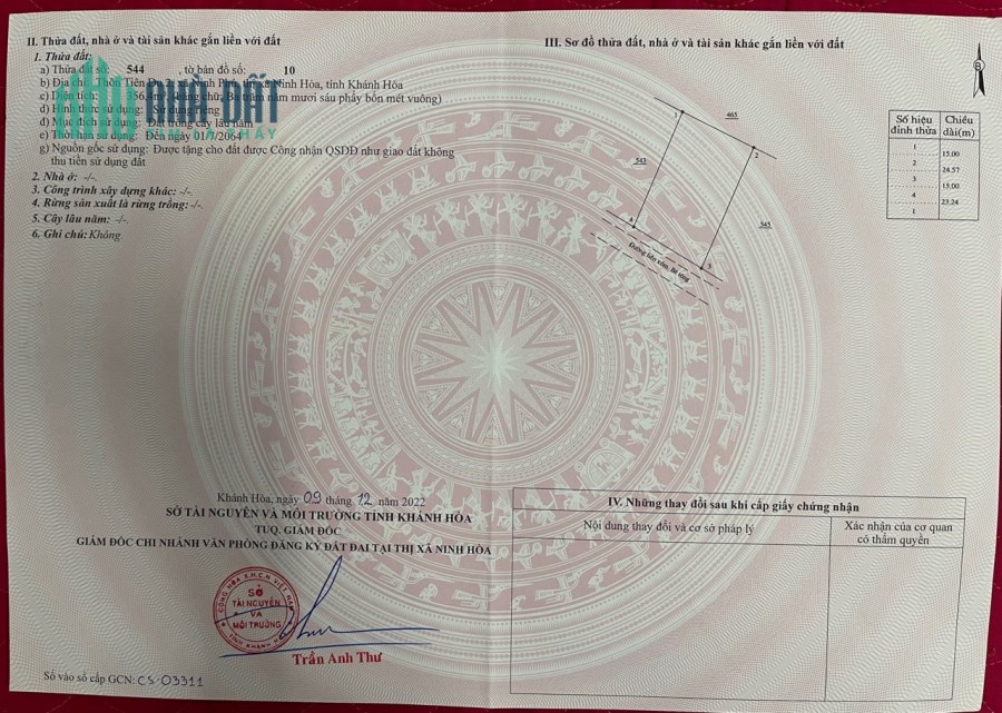 BÁN ĐẤT NỀN TIÊN DU 2, NINH PHÚ, NINH HÒA, KHÁNH HÒA, GIÁ 2,8Tr/m2