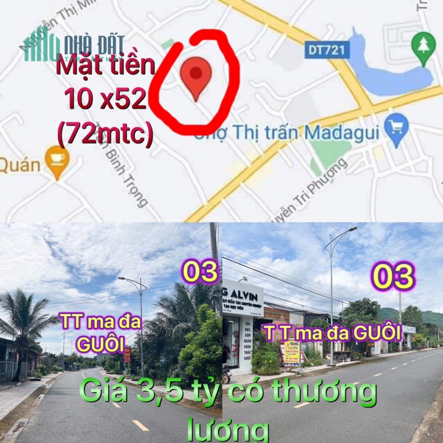 NHÀ ĐẤT   TT MADAGUOI  - LÂM ĐỒNG     GIÁ RẺ