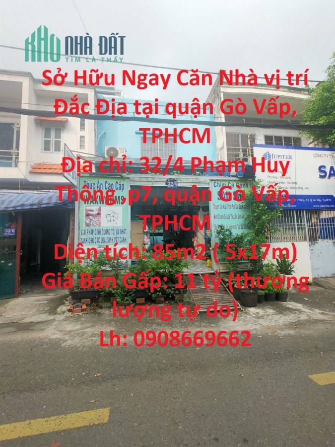 Sở Hữu Ngay Căn Nhà vị trí Đắc Địa tại quận Gò Vấp, TPHCM