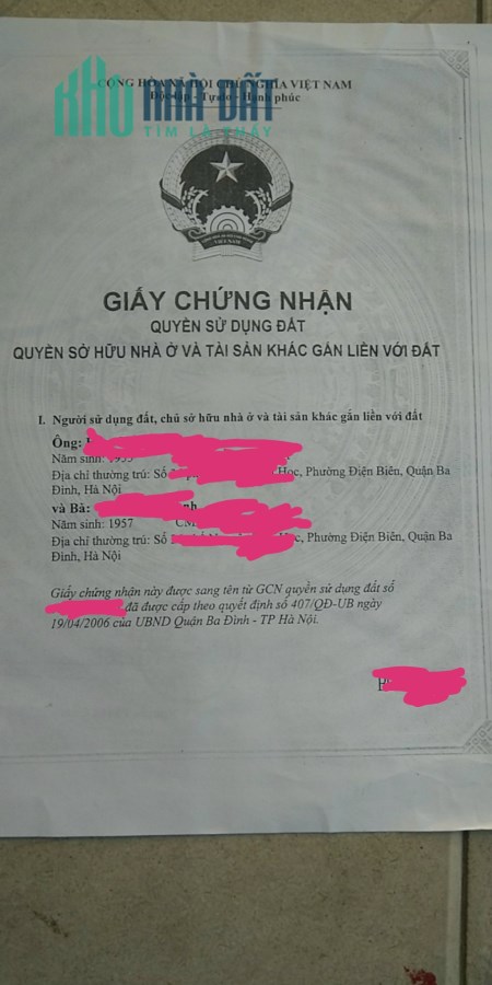 Bán căn hộ tập thể phố Yên Thế Ba Đình Hà Nội 2,5 tỷ rất đẹp