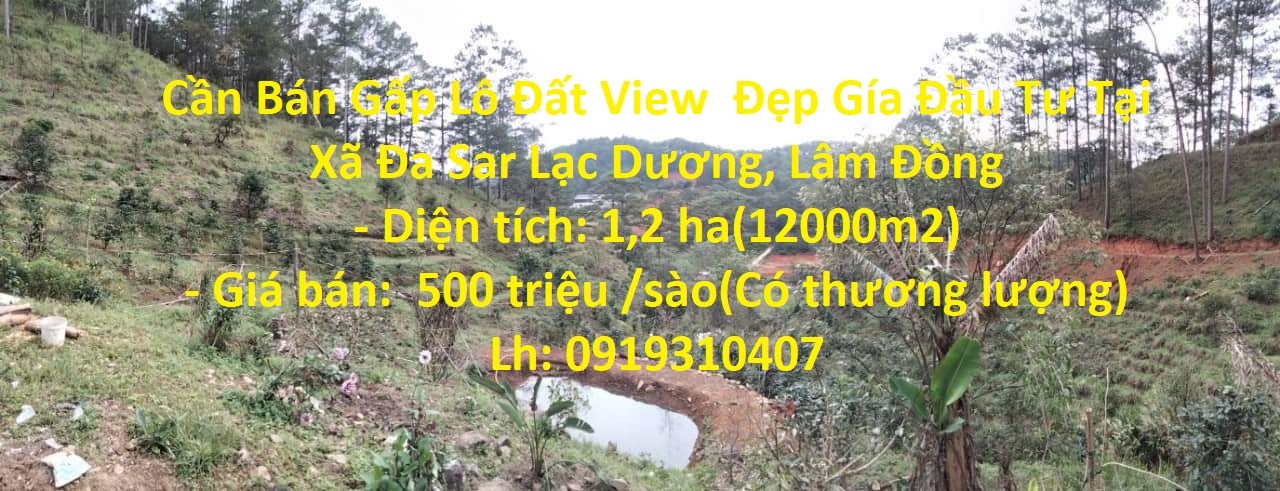 Cần Bán Gấp Lô Đất View  Đẹp Gía Đầu Tư Tại Xã Đa Sar Lạc Dương, Lâm Đồng