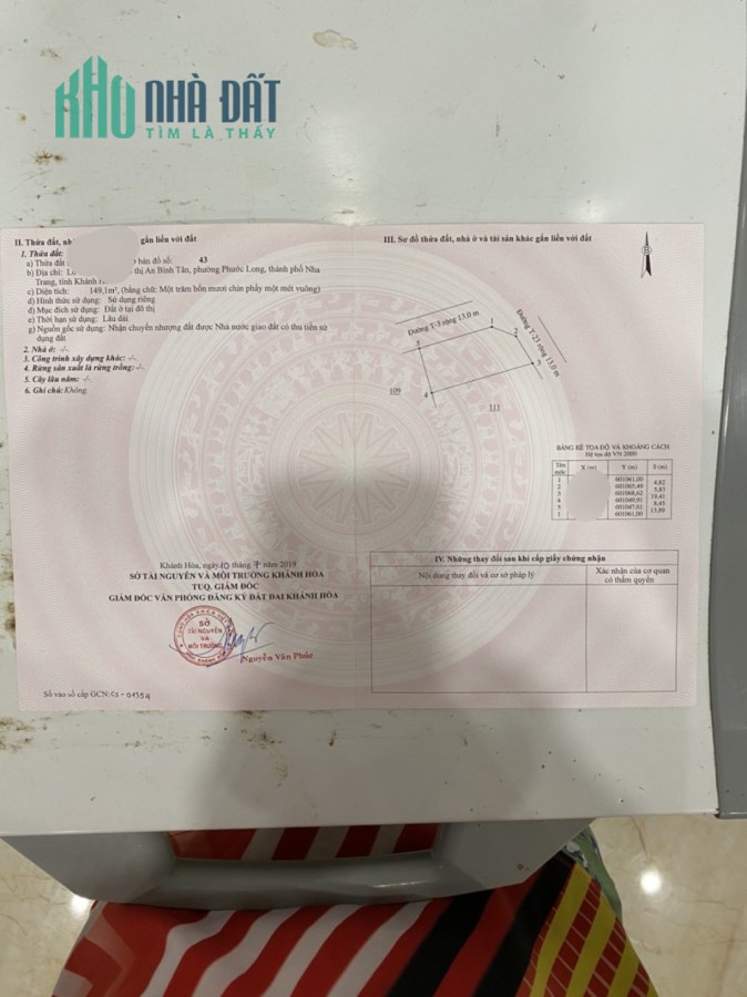 BÁN ĐẤT NỀN 2 MẶT TIỀN AN BÌNH TÂN,TP NHA TRANG-KHÁNH HÒA GIÁ 5,9 TỶ