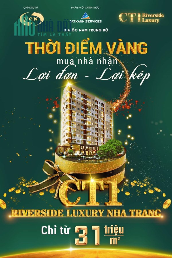 Nhận nhà mới đón lộc xuân 2024, căn hộ cao cấp biển Nha Trang CT1 Riverside Luxury